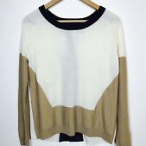 Aiko Sweaters - AIKO merino wool sweater with Leather trim